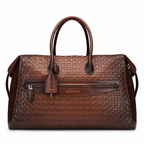 tilbaleather Woven Leather Travel Duffel Bag