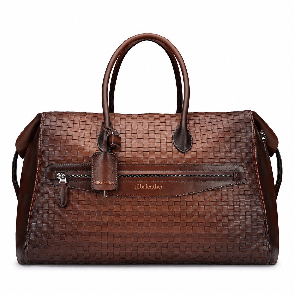 tilbaleather Woven Leather Travel Duffel Bag