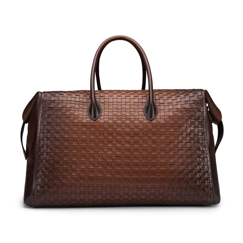 tilbaleather Woven Leather Travel Duffel Bag
